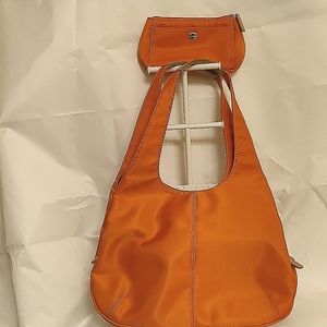 Nine West Orange Shoulder Bag w/little makeup bag